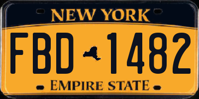 NY license plate FBD1482