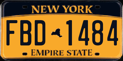 NY license plate FBD1484