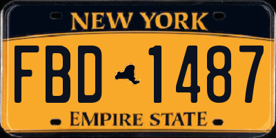 NY license plate FBD1487