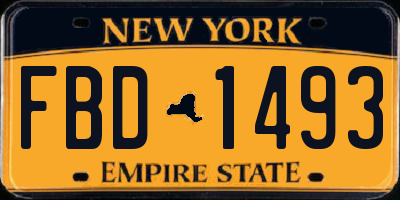 NY license plate FBD1493