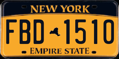 NY license plate FBD1510