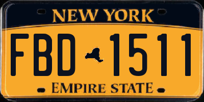 NY license plate FBD1511