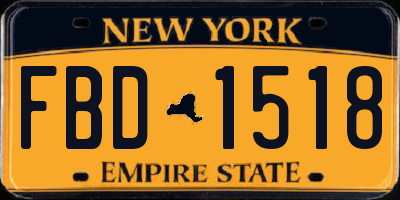 NY license plate FBD1518