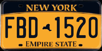 NY license plate FBD1520