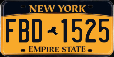 NY license plate FBD1525