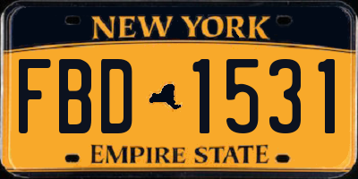 NY license plate FBD1531