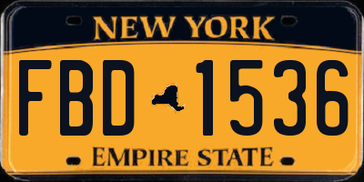 NY license plate FBD1536