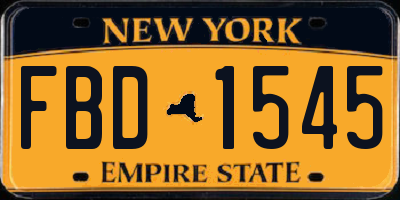 NY license plate FBD1545