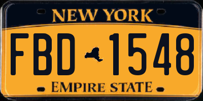 NY license plate FBD1548