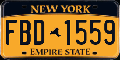 NY license plate FBD1559