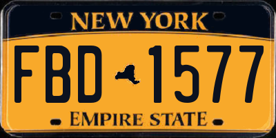NY license plate FBD1577