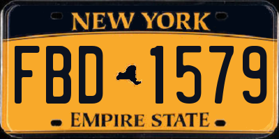 NY license plate FBD1579