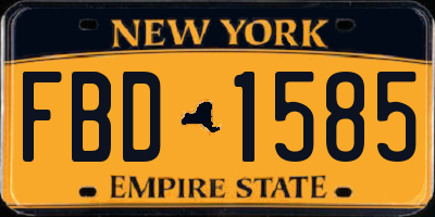 NY license plate FBD1585