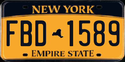 NY license plate FBD1589