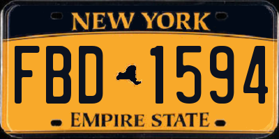 NY license plate FBD1594
