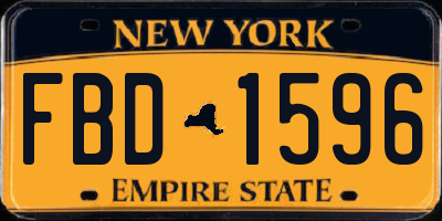 NY license plate FBD1596