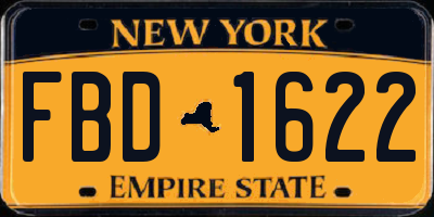 NY license plate FBD1622