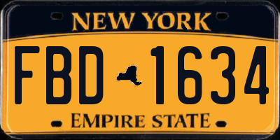 NY license plate FBD1634