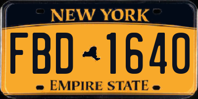 NY license plate FBD1640