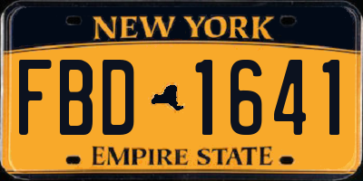 NY license plate FBD1641