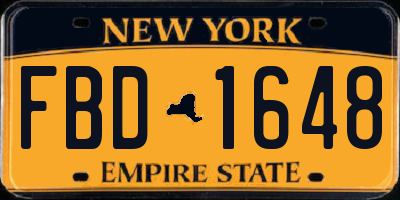 NY license plate FBD1648