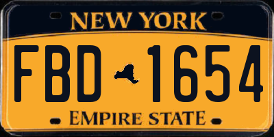 NY license plate FBD1654