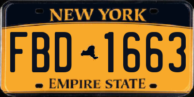 NY license plate FBD1663