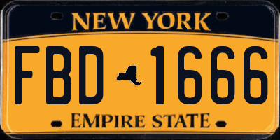 NY license plate FBD1666