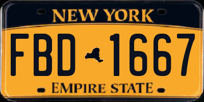 NY license plate FBD1667