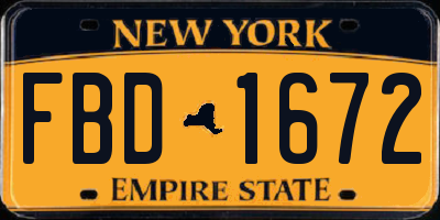 NY license plate FBD1672