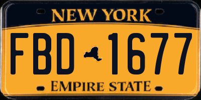 NY license plate FBD1677