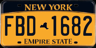 NY license plate FBD1682