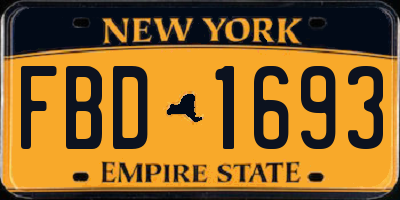 NY license plate FBD1693
