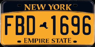 NY license plate FBD1696