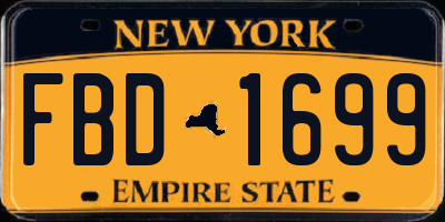 NY license plate FBD1699