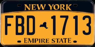 NY license plate FBD1713