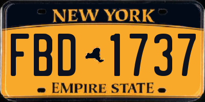 NY license plate FBD1737
