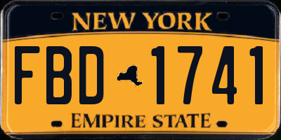 NY license plate FBD1741