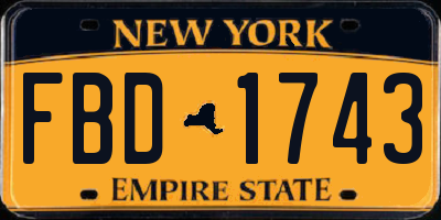 NY license plate FBD1743