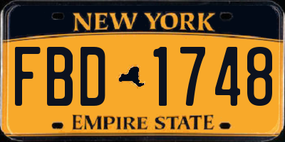 NY license plate FBD1748