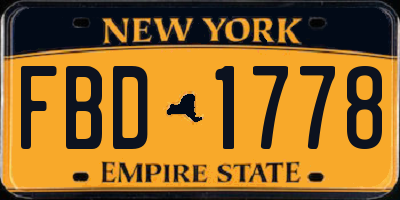 NY license plate FBD1778