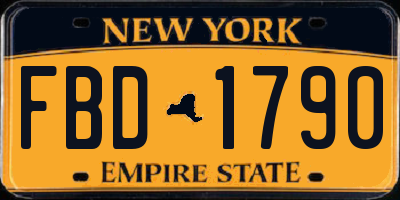 NY license plate FBD1790