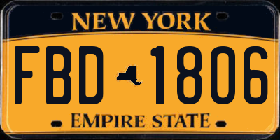 NY license plate FBD1806