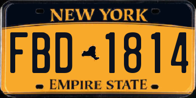 NY license plate FBD1814