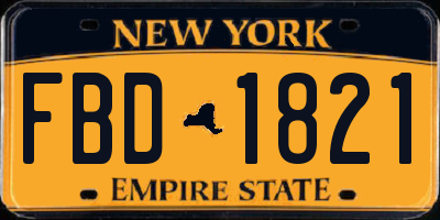 NY license plate FBD1821