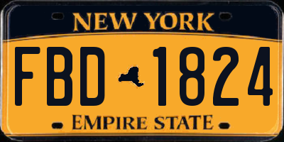 NY license plate FBD1824