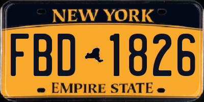 NY license plate FBD1826