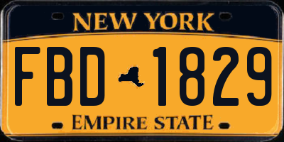 NY license plate FBD1829