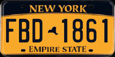 NY license plate FBD1861