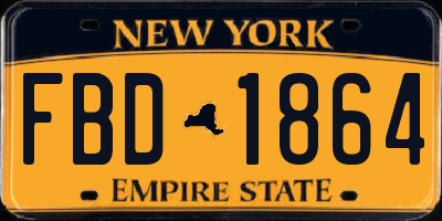 NY license plate FBD1864